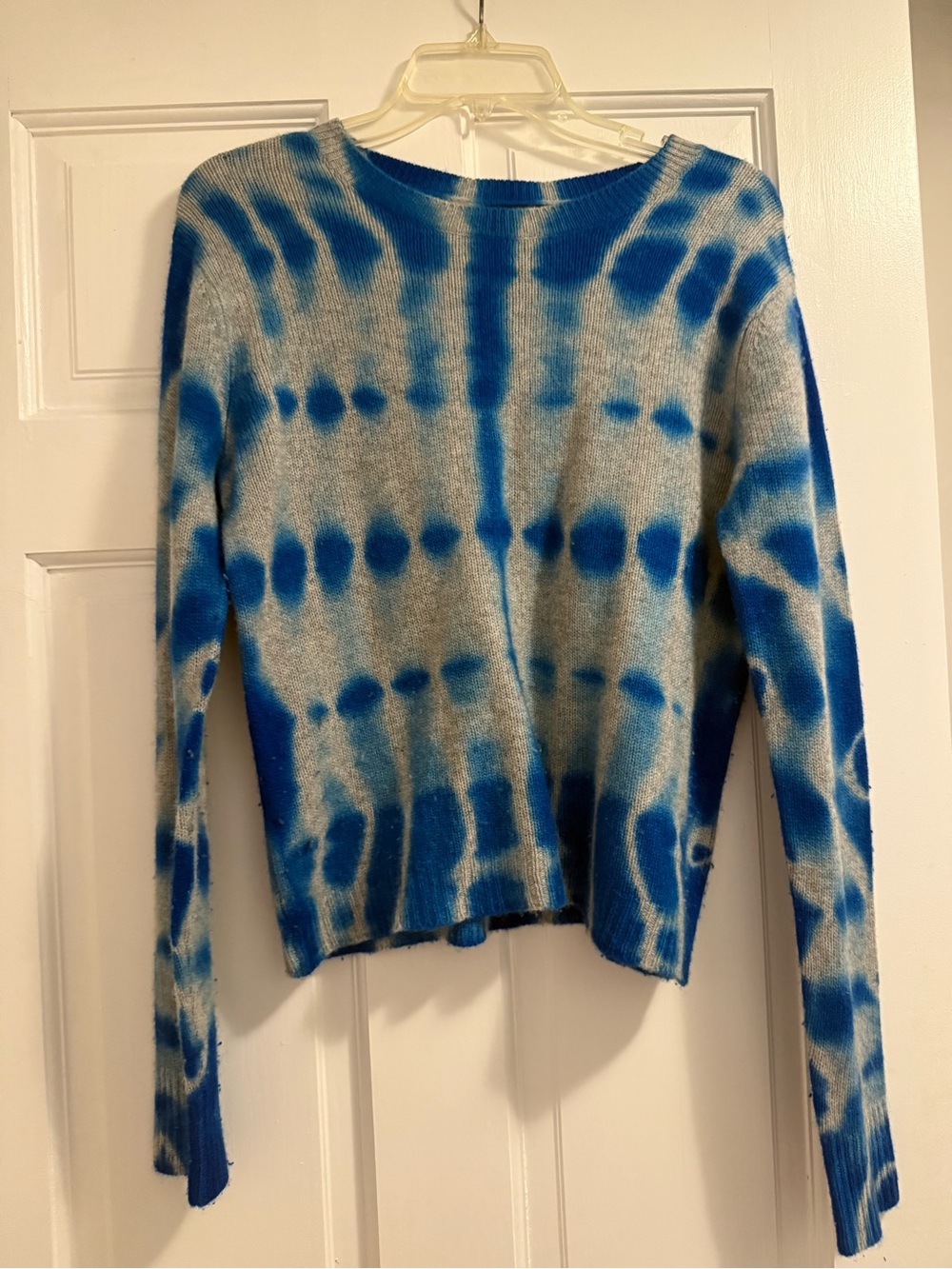 Aqua Blue Tie-Dye Crewneck Sweater